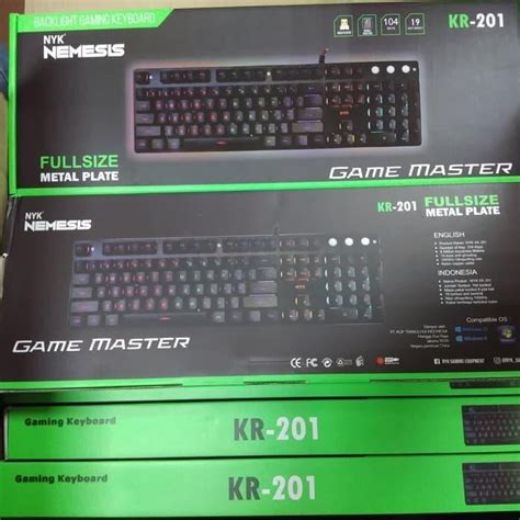 Jual Keren Nyk KR 201 Game Master Keyboard Gaming Full Size Metal Lampu