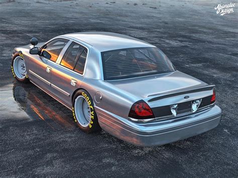 Nascar Inspired Crown Victoria Rendering Packs Blown Coyote Power