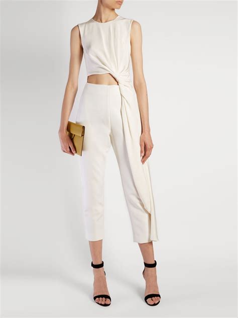 Thurloe Cut Out Knot Front Crepe Jumpsuit Roksanda Matchesfashion