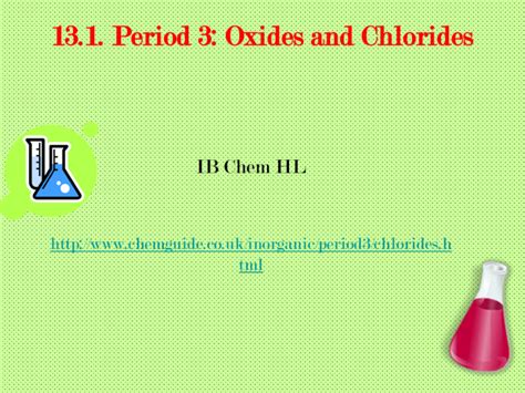 Period 3: Oxides and Chlorides