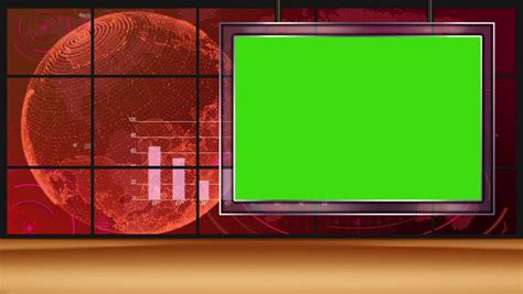 News - Broadcast TV Studio Green Screen… - Royalty Free Video