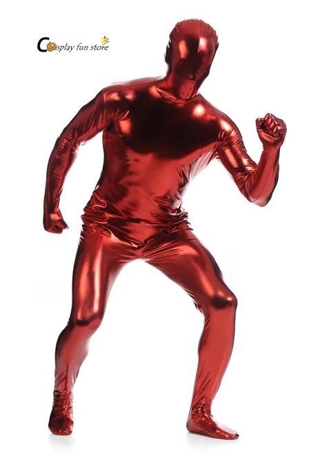 2018 Free Shipping Shiny Lycra Spandex Shiny Wine Red Mens Unitard