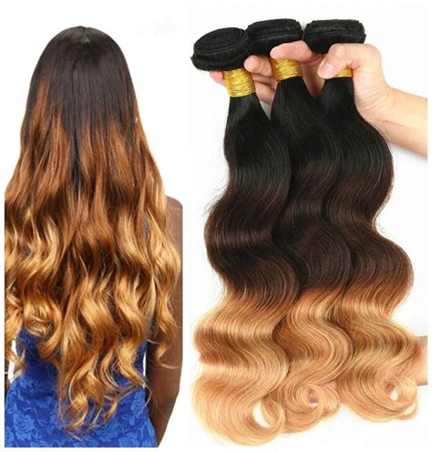 8a Ombre Peruvian Virgin Hair Body Wave 3 Bundles Soft Weave Ombre Hair Extensions T1b 33 27