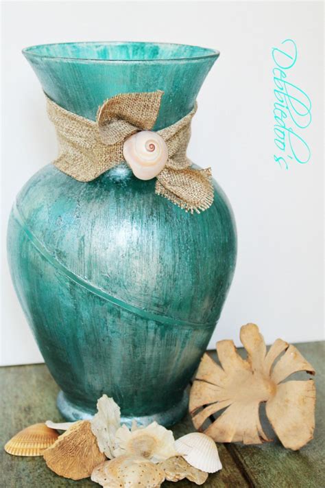 How To Make A Coastal Decorative Vase With Mod Podge And Rit Dye Debbiedoos