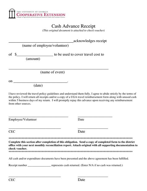 Advance Cash Templates At