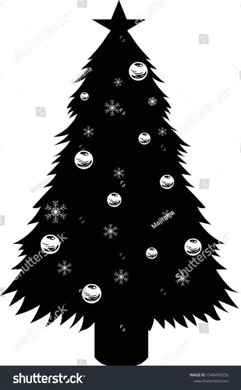 Christmas Tree Silhouette Christmas Decorations Using Stock Vector ...