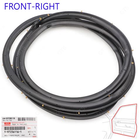 Front Rh Door Rubber Seal Weatherstrip For Isuzu D Max Dmax Hi Lander