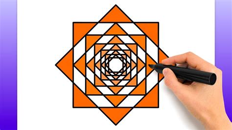 C Mo Dibujar Un Dise O Cuadrado Geom Trico F Cil Tutorial De Dibujo