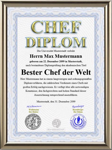 Diplom Weltbester Chef In UK 217M