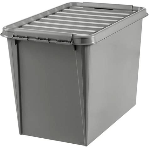 Caisse De Rangement Avec Couvercle En Plastique 61 Litres Leroy Merlin