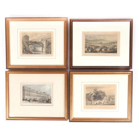 Lot Four Framed Antique English Scenic Engravings By Thomas H