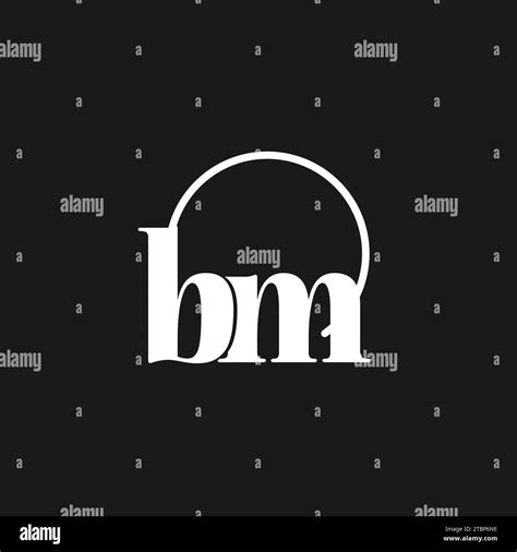 Bm Logo Initials Monogram With Circular Lines Minimalist And Clean