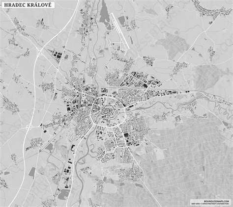 Hradec Králové Figure ground Vector Map Boundless Maps