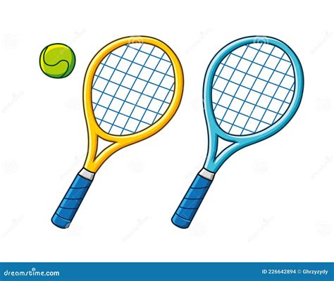 Dos Raquetas De Tenis Y Pelota Ilustración Del Vector Ilustración De