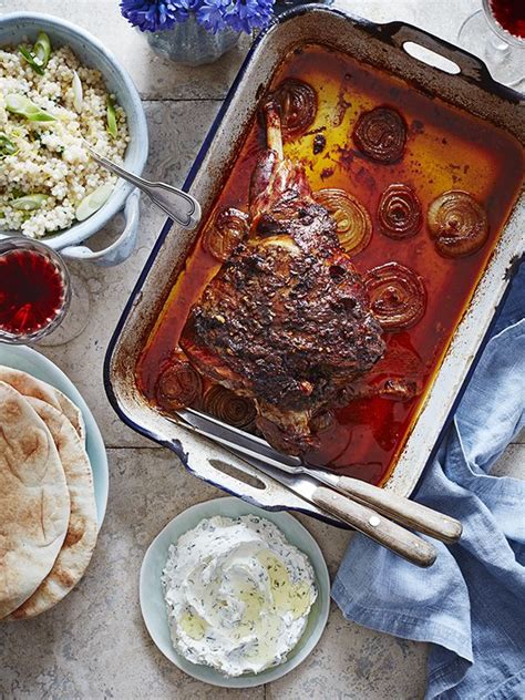 Slow Roast Mechoui Lamb Leg With Mint Labneh Recipe Slow Roast