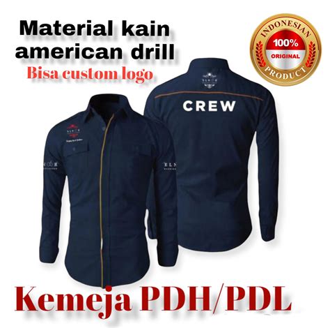 Kemeja Pdl Pdh Harga Satuan Free Custom Logo Bordir Lazada Indonesia