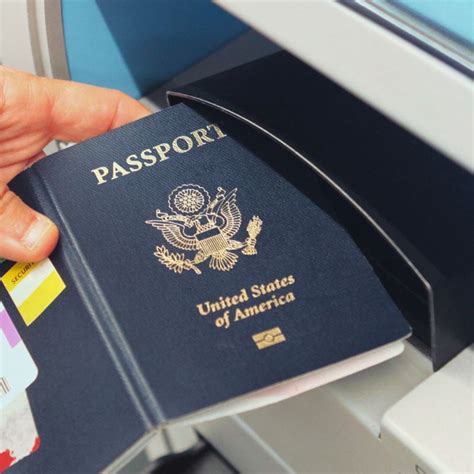 Person Scanning Us Passport Travel Off Path