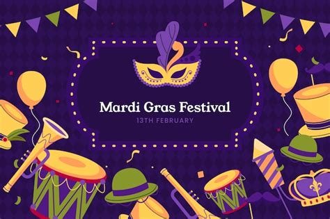 Free Vector Flat Mardi Gras Background