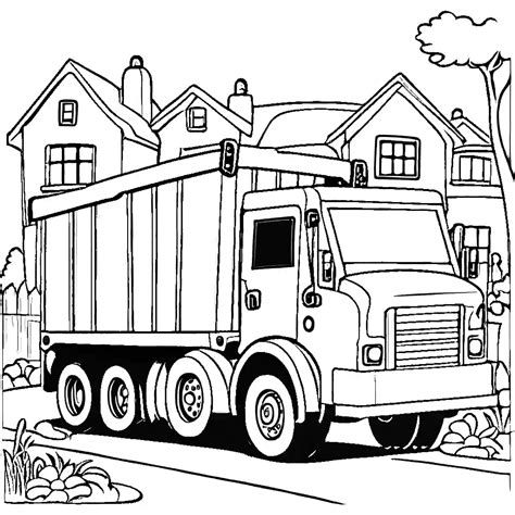 Suburban garbage truck coloring page Lulu Pages