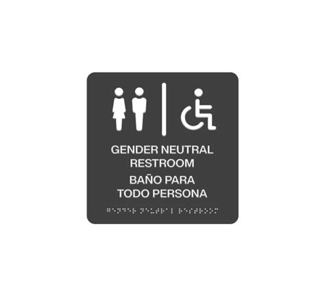 Buy Bilingual Gender Neutral Restroom Braille Sign & Get 20% Off | Best ...