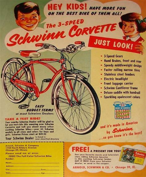 Schwinn Bicycle Advertisement From 1956 This Was The Iconic Bicycle