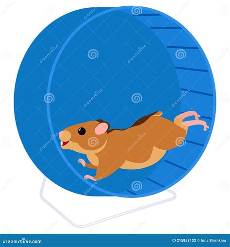 Cartoon Hamster Running In Wheel Vector Mascot Stock Vector