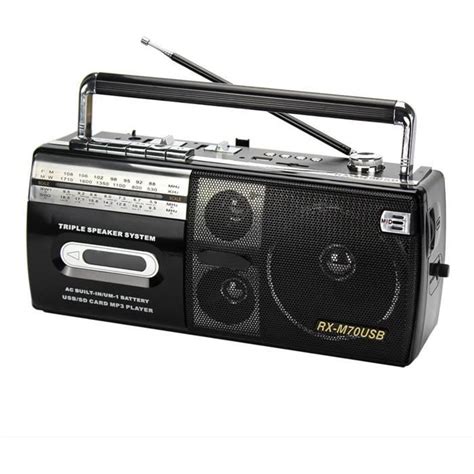 Pariszhuo Rétro Magnétophone Lecteur De Cassette Haut Parleur Extérieur Am Fm Sw 4 Bandes Radio