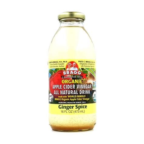 Bragg Organic Apple Cider Vinegar Drink Ginger Spice 16 Fl Oz Vitacost