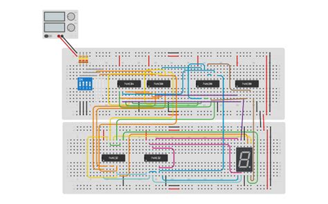 Circuit Design Decodificador Con Display De 7 Segmentos Tinkercad