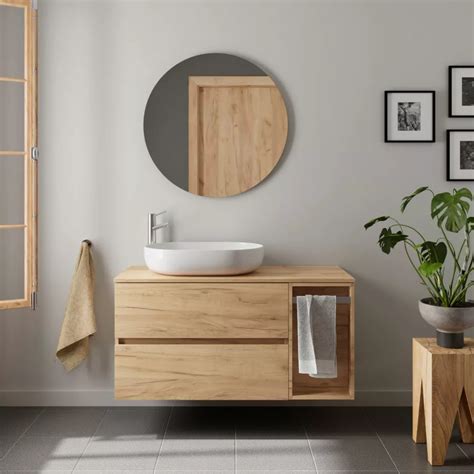 Mobile Bagno Sospeso Portalavabo Cm Con Toletta Rovere Africa E