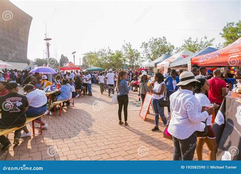 Diverse African People At A Bread Based Street Food Outdoor Festival