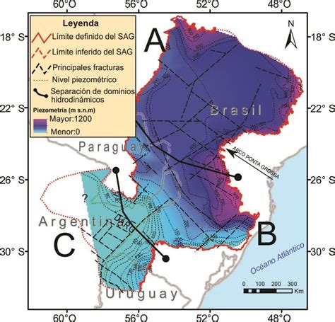 Mapa Piezométrico Del Sistema Acuífero Guaraní Sag Modificado De