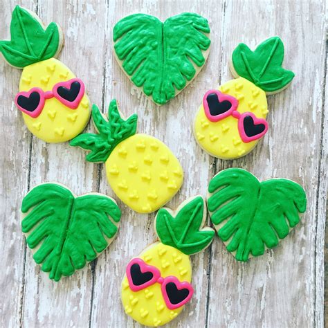 Tropical Summer Theme Cookies Pineapple Cookies Sugar Cookies