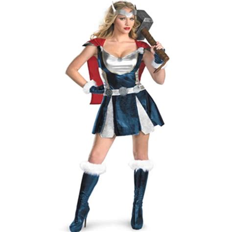 Halloween Hero Cosplay Costumes Sexy Masquerade Woman Thor God Of