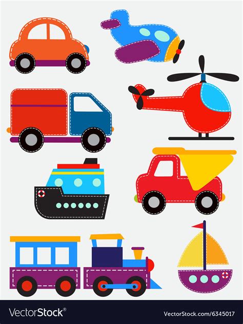 Set transport toys Royalty Free Vector Image - VectorStock