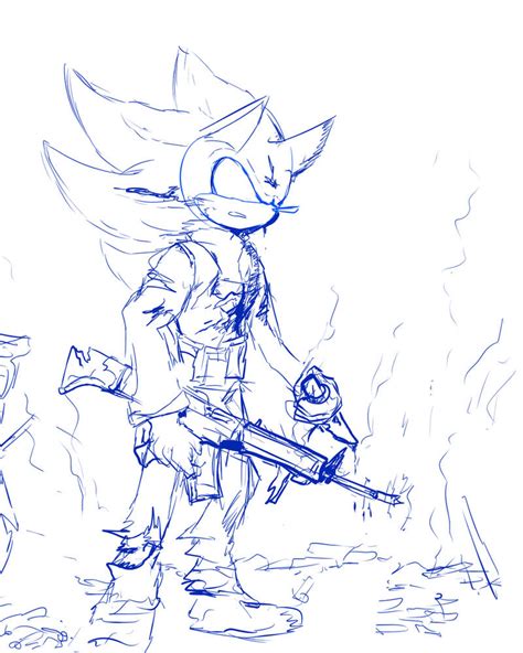 Dark Sonic (Sketch) by oLEEDUEOLo on DeviantArt