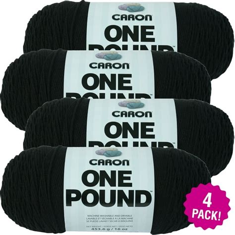 Caron One Pound Yarn Black Multipack Of 4