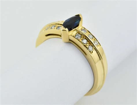 Saphir Diamantring K Gelbgold Brillanten Zus Ct