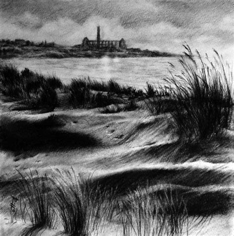 Dune Sicule Disegno A Carboncino Charcoal Drawing Landscape