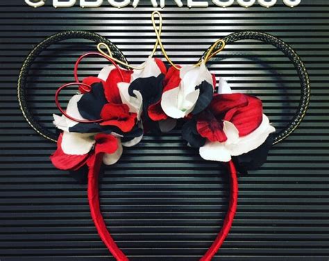 Queen Of Hearts Disney Inspired Ears Alice In Wonderland Floral Ears