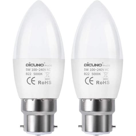 Dicuno Prooe Ampoule Led B22 5W Ampoules Baïonnette Équivalent 40W