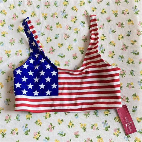 BNWT 4th Of July Bikini Top With Cage Back Depop