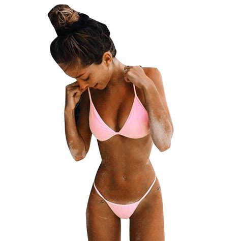 Shiusina Swimsuit For Women Padded Bra G String Thong Bikini Swimwear