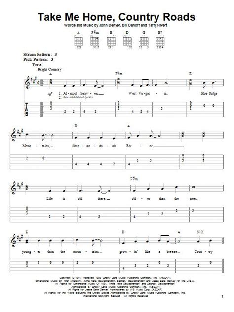 Guitar Chords For Country Roads