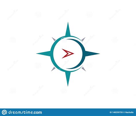 Compass Logo Template Vector Icon Stock Vector Illustration Of White