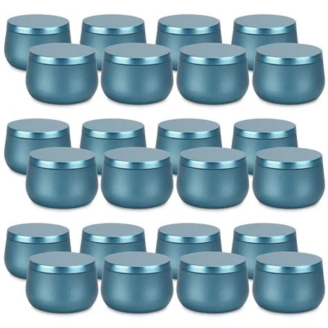 24 Pack 8 Oz Empty Candle Tins Containers Set With Lid Wholesale Black