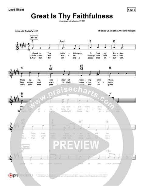 Great Is Thy Faithfulness Simplified Sheet Music Pdf Traditional Hymn Praisecharts