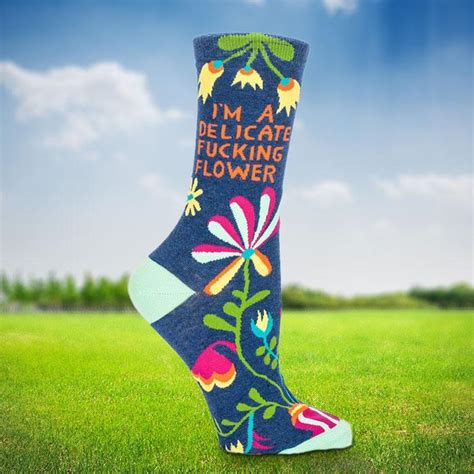 Im A Delicate Fing Flower Ladies Socks Sox Women Rude Funny