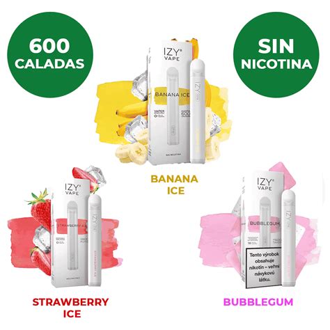 Izy Pod Vape Desechable 600 Caladas Intensos Sabores Sin Nicotina