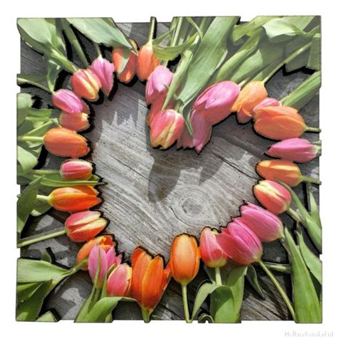 Magneet Houten Tulpen Hart Kopen Bij Hollandwinkel Nl